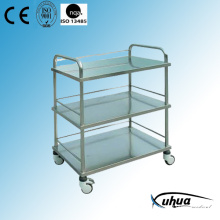 Three Shelves Stainless Steel Hospital Medical Dressing Cart (Q-11)